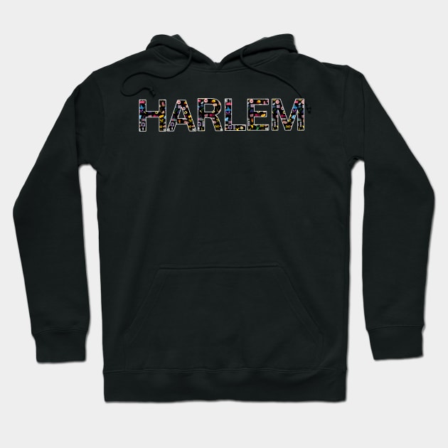 Harlem: Celebrating 50 Years of Hip-Hop Culture With Iconic Clip Art | With White Outline Hoodie by Harlems Gee